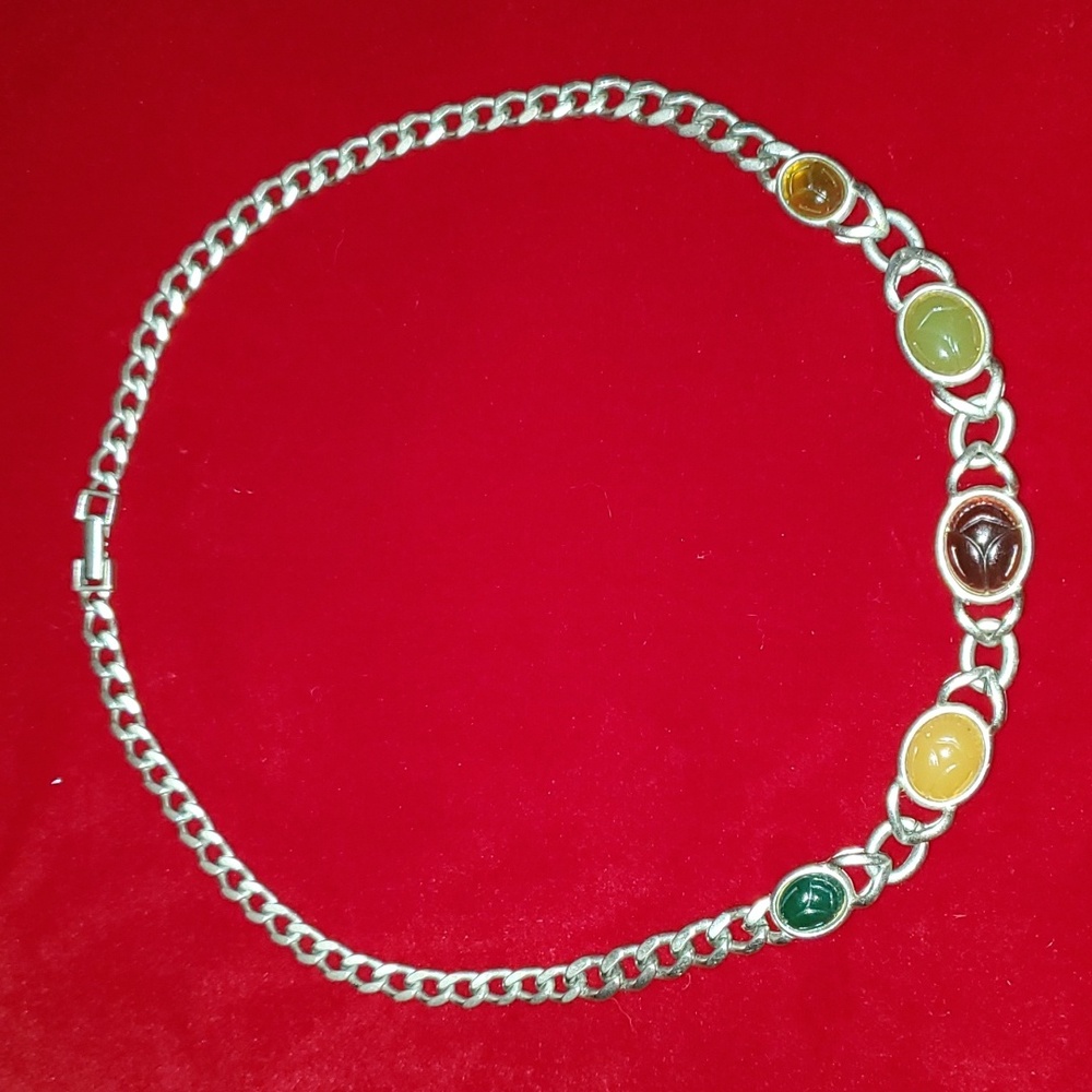 Vintage - 70s Egyptian Scarab Necklace